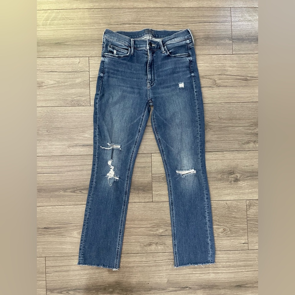 MOTHER The Mid‎ Rise Dazzler Ankle Fray Weekend Warrior Jeans Size 28 - Picture 2 of 13